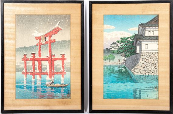 "Miyajima In Snow" And "Kikyo-mon Gate" by Hasui Kawase