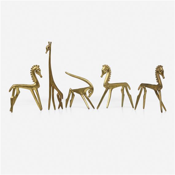 Collection of five animal figurines