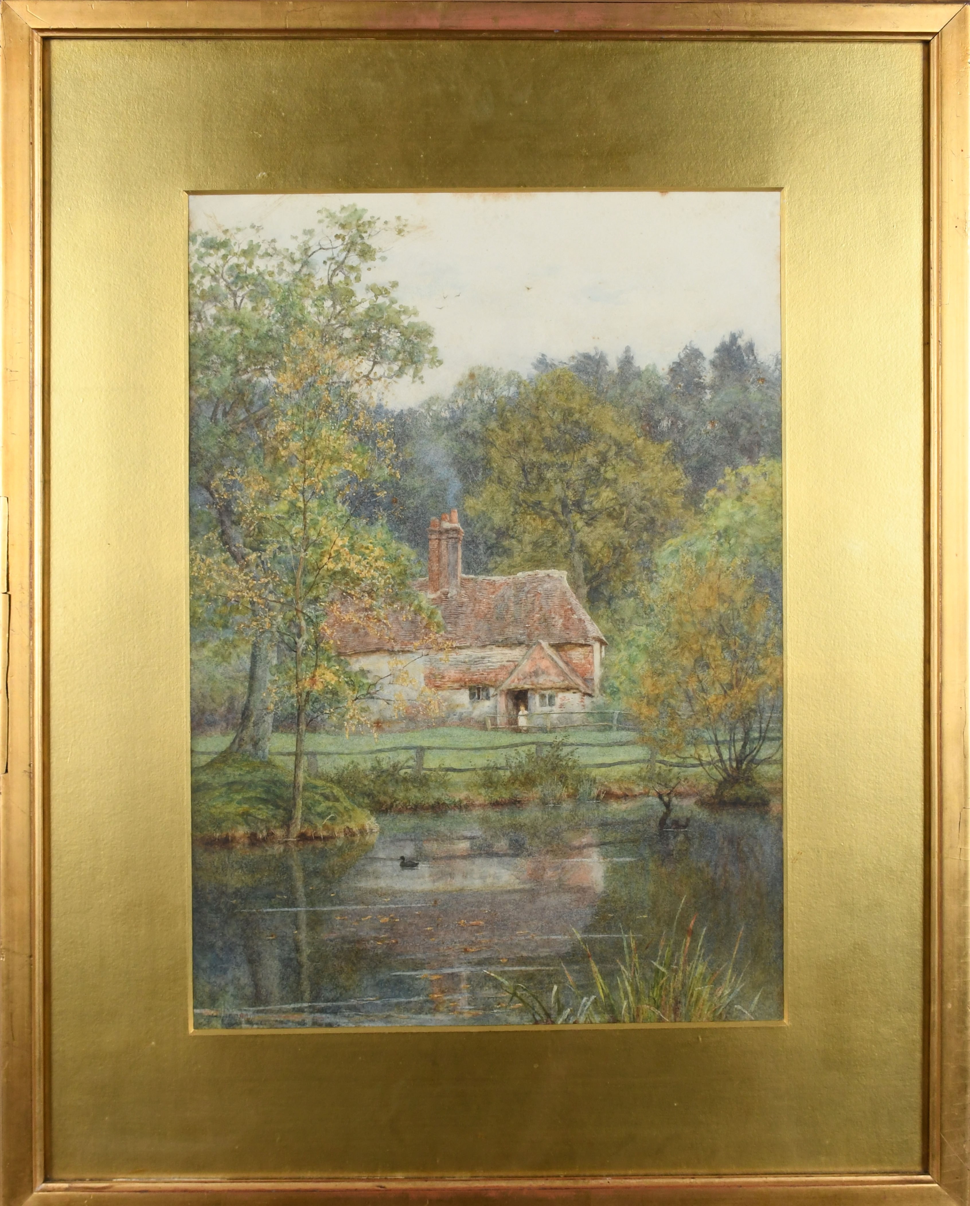 Artwork by Helen Allingham, Helen Allingham RWS (-1926), Made of Pencil and watercolour with scratching out