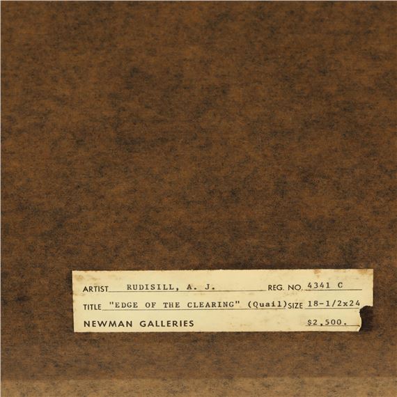 Anthony J. Rudisill | Edge of the Clearing (Quail) | MutualArt
