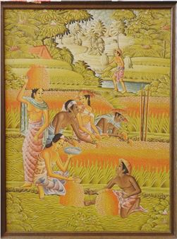 Balinese harvest scene - Imd Teblin