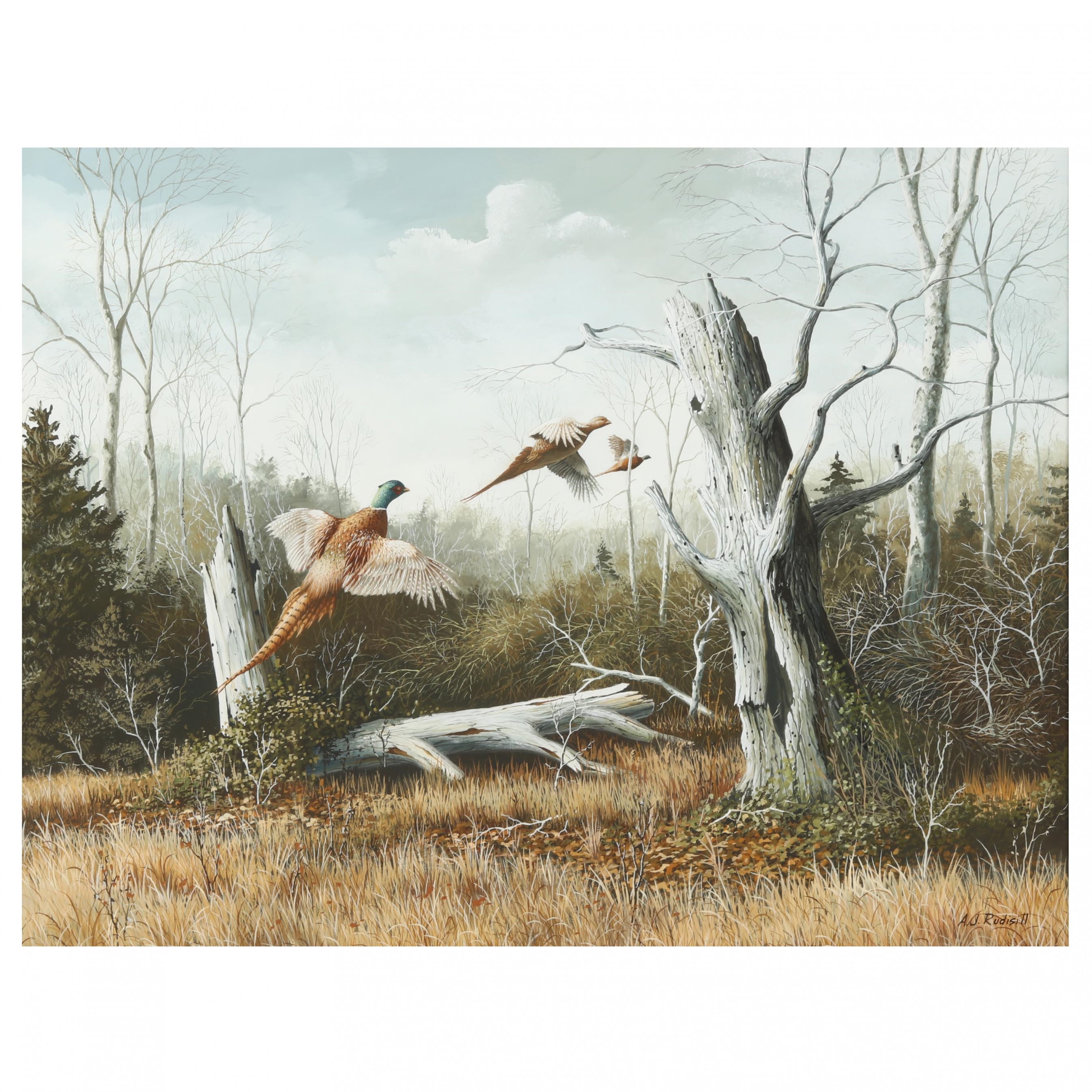 Anthony J. Rudisill | Pheasants in Flight | MutualArt