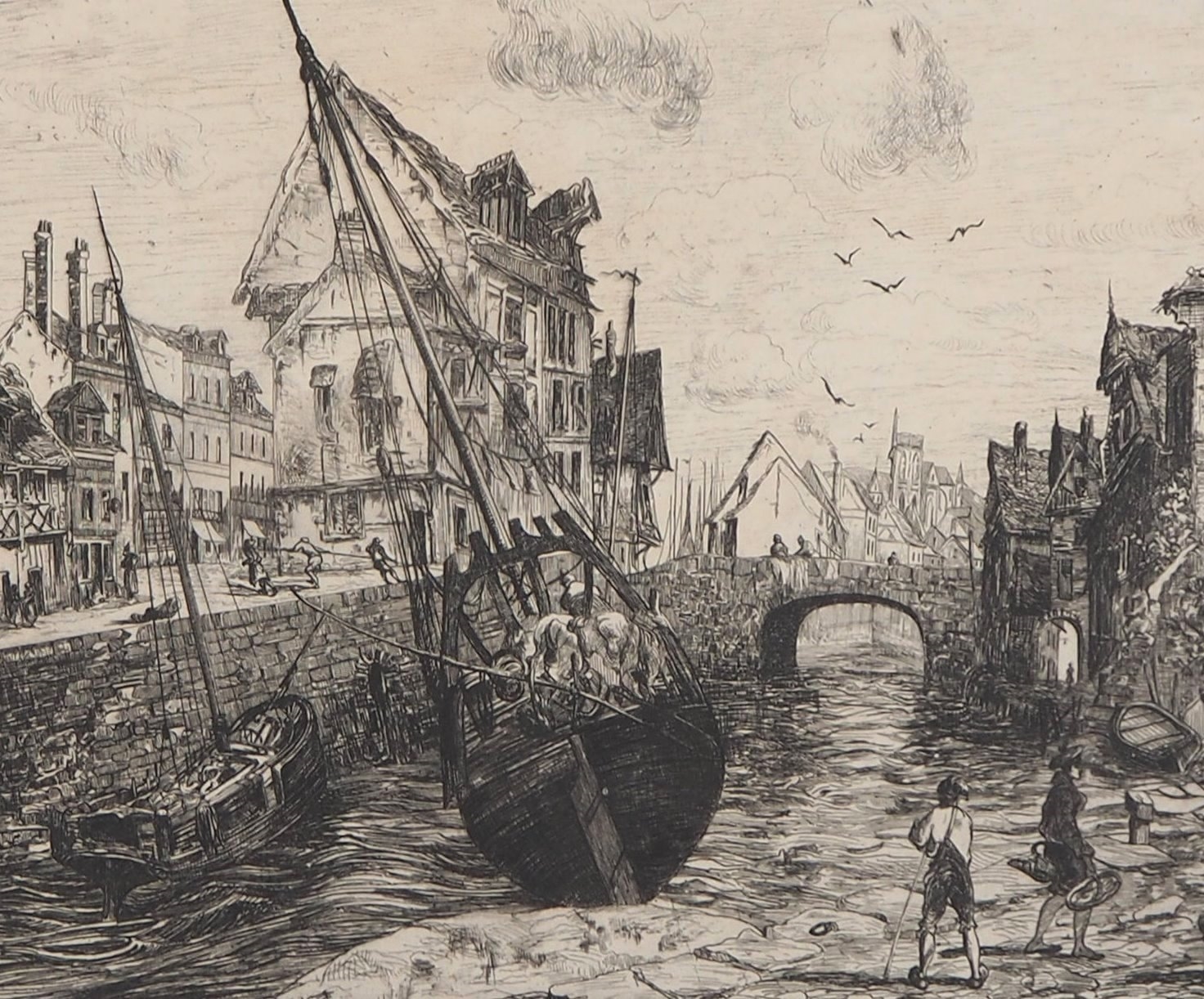 Artwork by Victor Karl Hammer, Souvenir of Normandy, Made of original etching