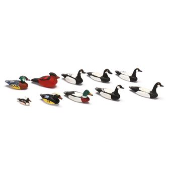 Collection of Fourteen Miniature Bird Carvings - Doug Jester