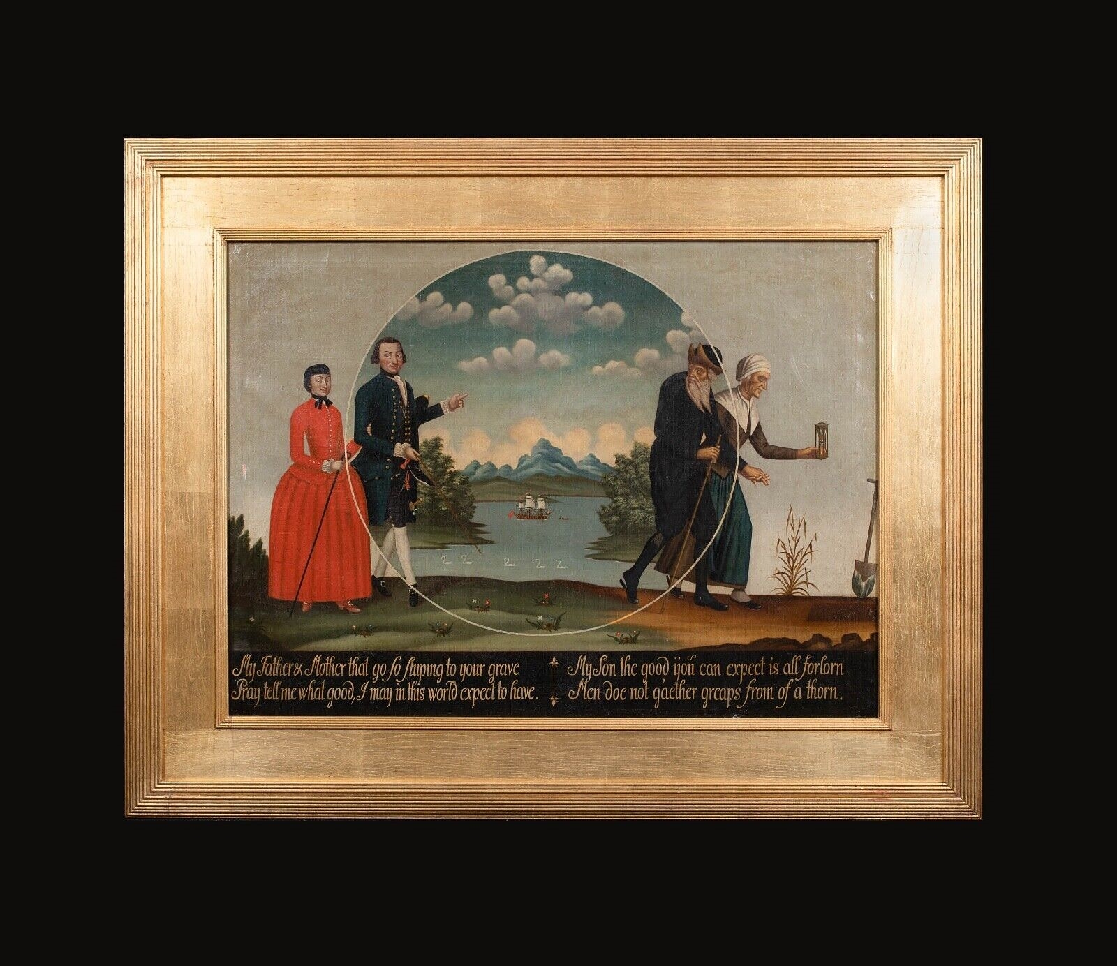 British School, 18th Century AN ALLEGORY OF MARRIAGE OIL PAINTING