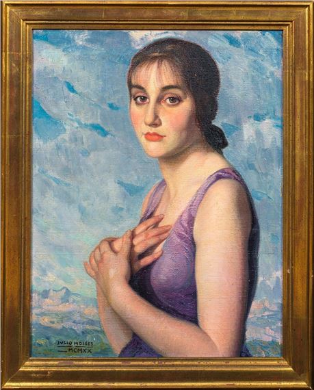 Julio Moises | PORTRAIT OF A LADY OIL PAINTING (early 20th century ...