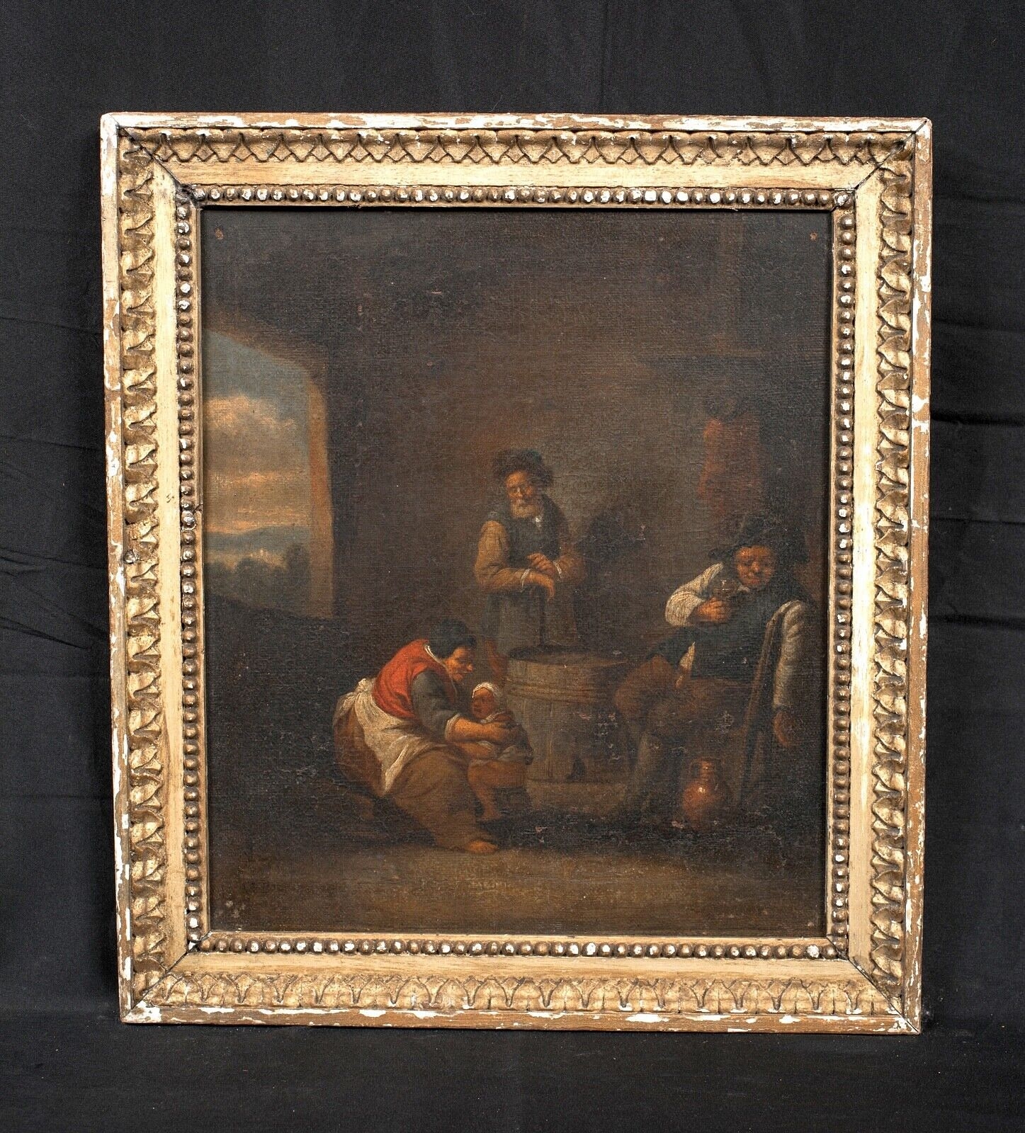 Dutch School, 17th Century PEASANTS DRINKING & MOTHER POTTY TRAINING