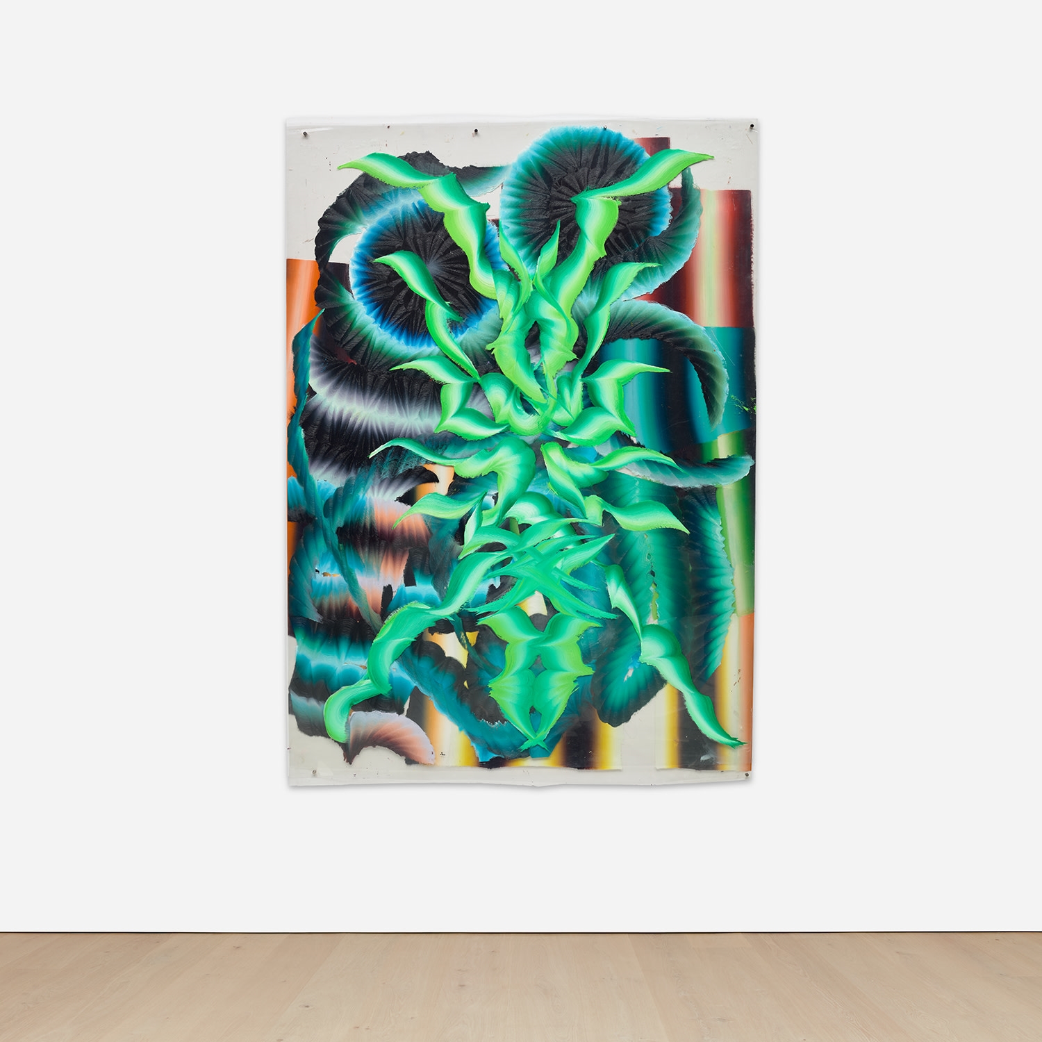 Artwork by Kerstin Brätsch, Untitled, Made of oil on mylar, in 3 parts