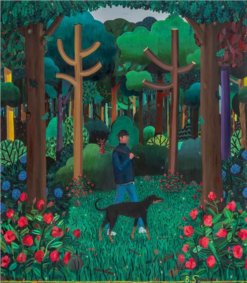 Wanderer with Dog by Ben Sledsens, Painted in 2017-2018