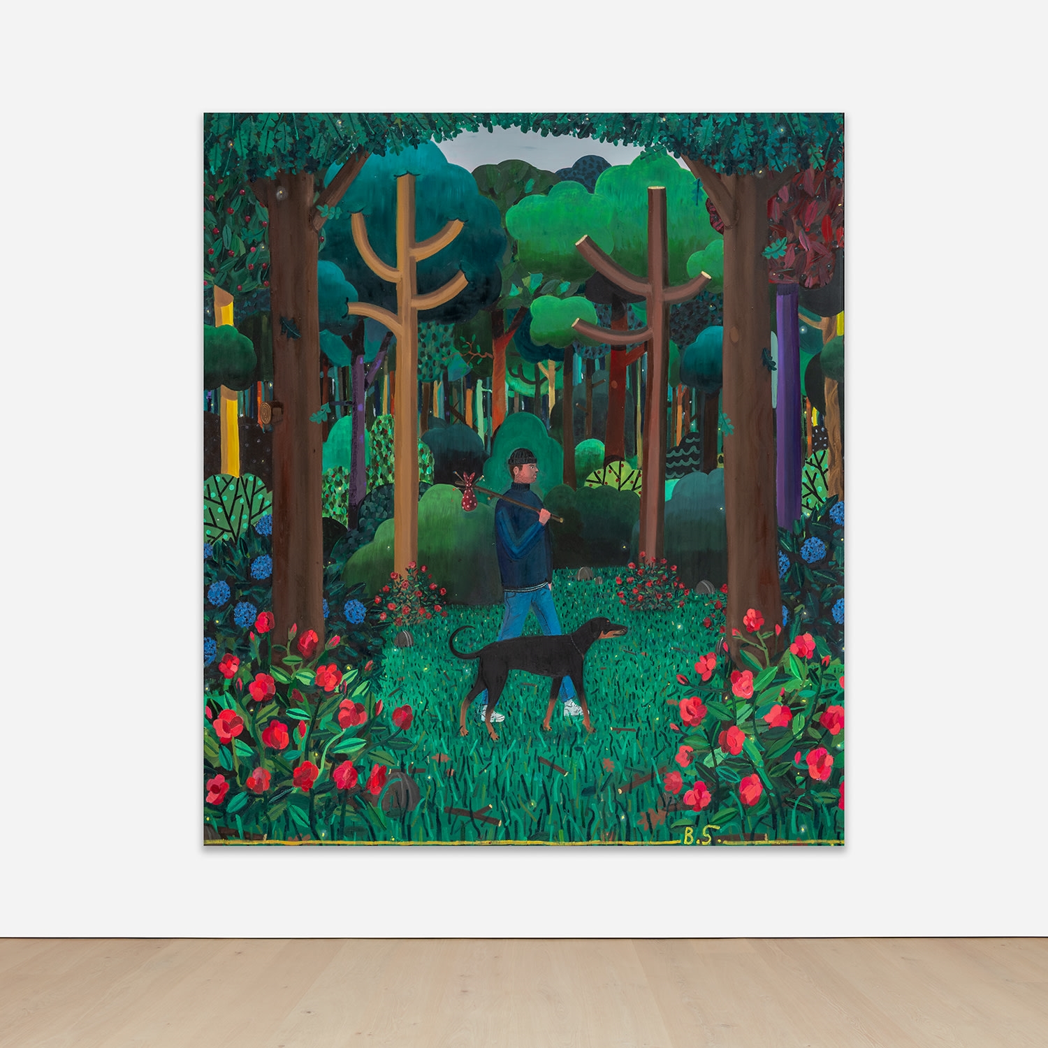 Artwork by Ben Sledsens, Wanderer with Dog, Made of oil and acrylic on canvas