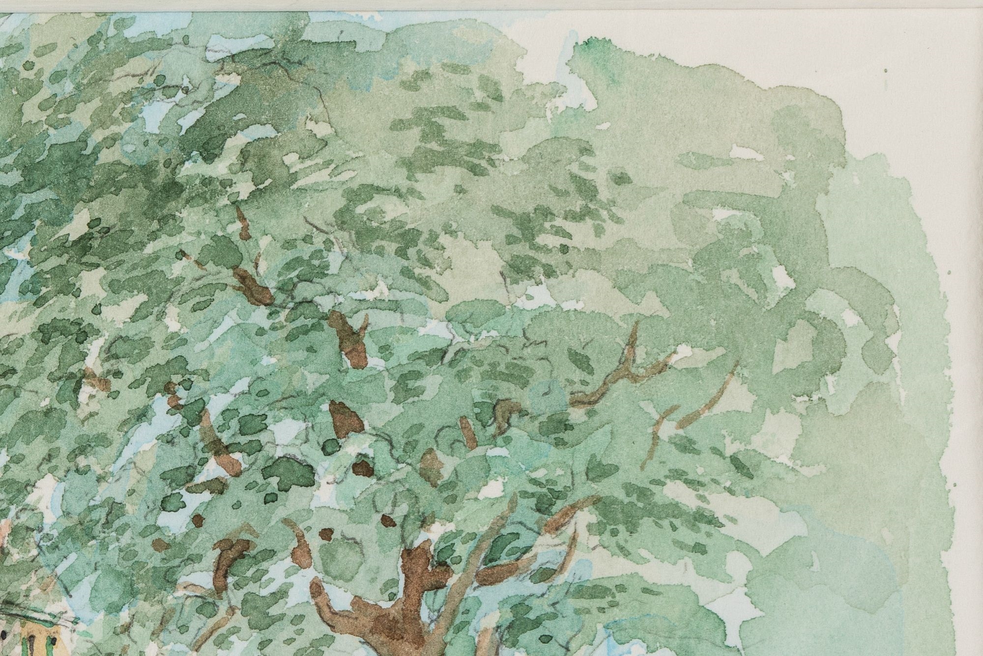 Artwork by Everett Mayo, Gaston St. Looking East, Made of Watercolor, pencil