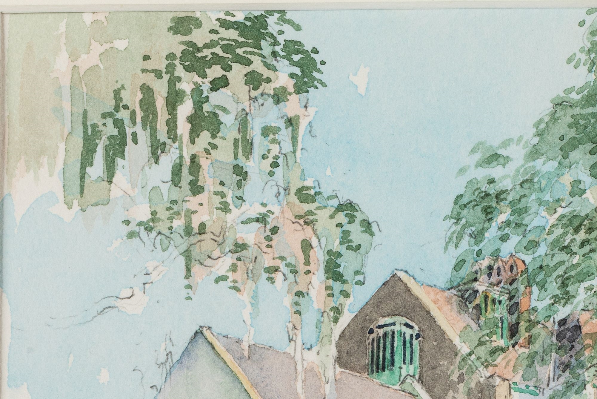 Artwork by Everett Mayo, Gaston St. Looking East, Made of Watercolor, pencil