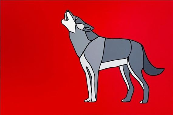 Howling Red Wolf Enter Right by Jason Carter, 20th Century