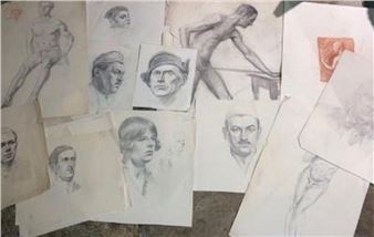 large collection of Modern Brtish pencil studies 1930s period most signed  16 in total - Arthur Proctor