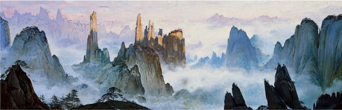 Artwork by Quan Shanshi, MORNING GLORY OF MOUNT HUANG, Made of Oil on canvas