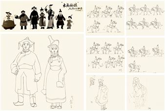 DRAFTS FOR THE CARTOON WOODEN GIRL - LU Qing