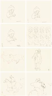 DRAFTS FOR THE CARTOON LITTLE SISTERS OF THE PRAIRIE - LU Qing