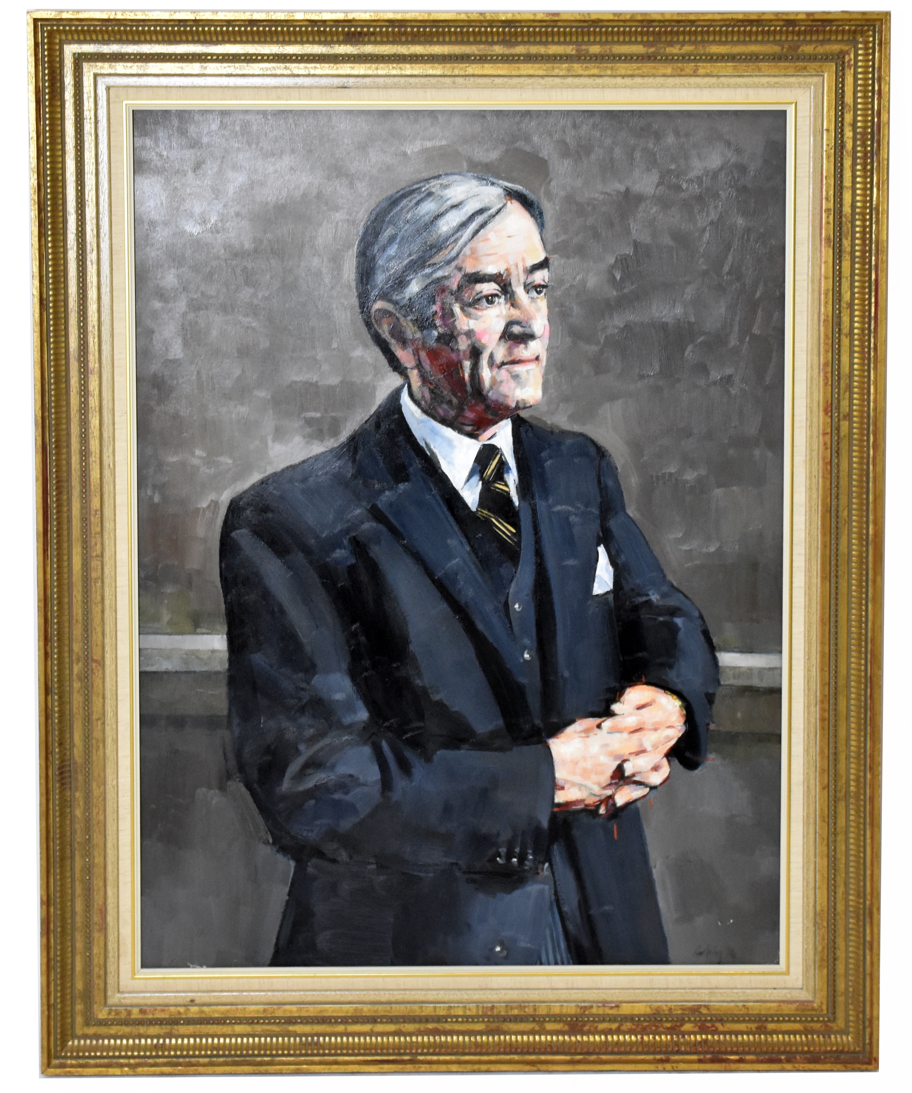 Harold Riley | portait of a gentleman wearing a suit (2023) | MutualArt