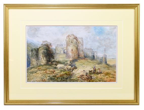 Frederick Davis | figures in front of castle ruins (2023) | MutualArt