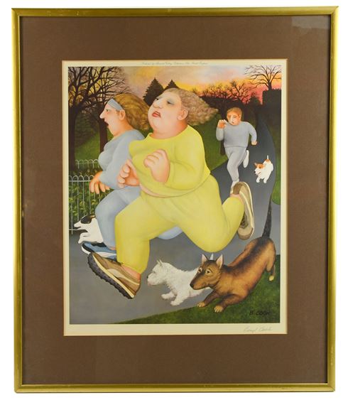 Beryl Cook | Joggers on the Hoe (2023) | MutualArt