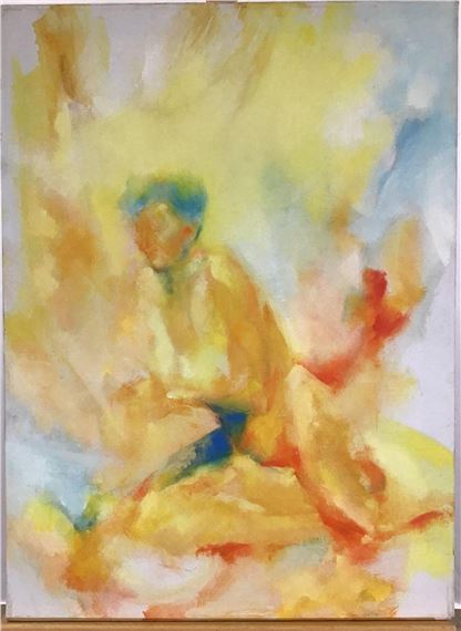 Seated female nude by Betty Hill