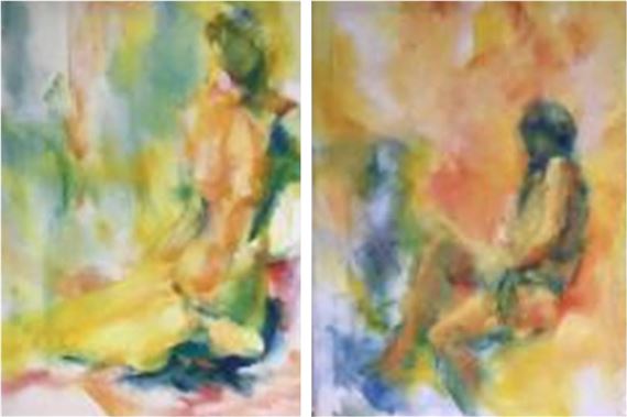 Complementing female nudes