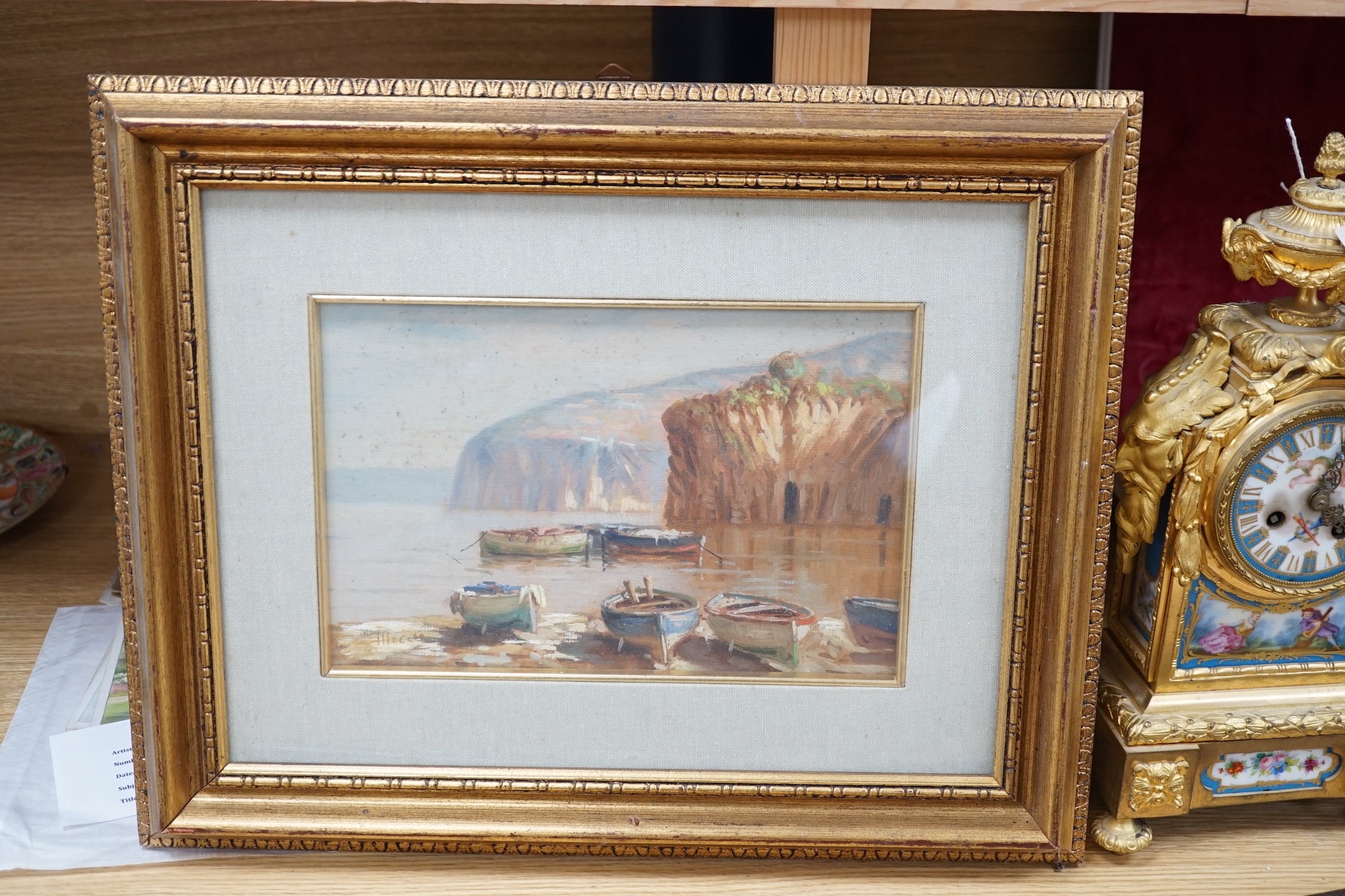 Artwork by Antonio Moccia, Coastal scene, Sorrento, Made of oil on board