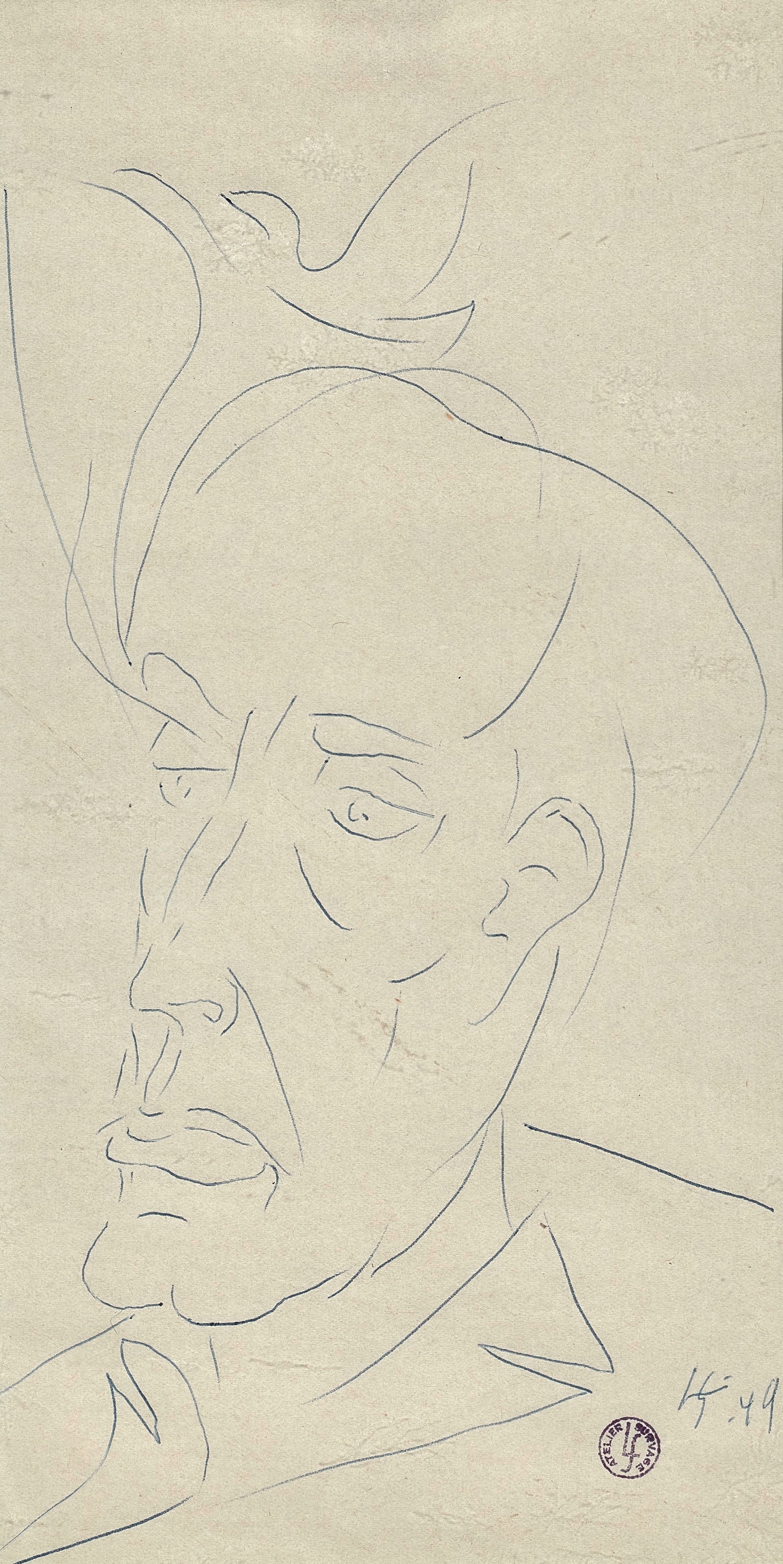 Léopold Survage | Portrait of Georges Braque (1949) | MutualArt