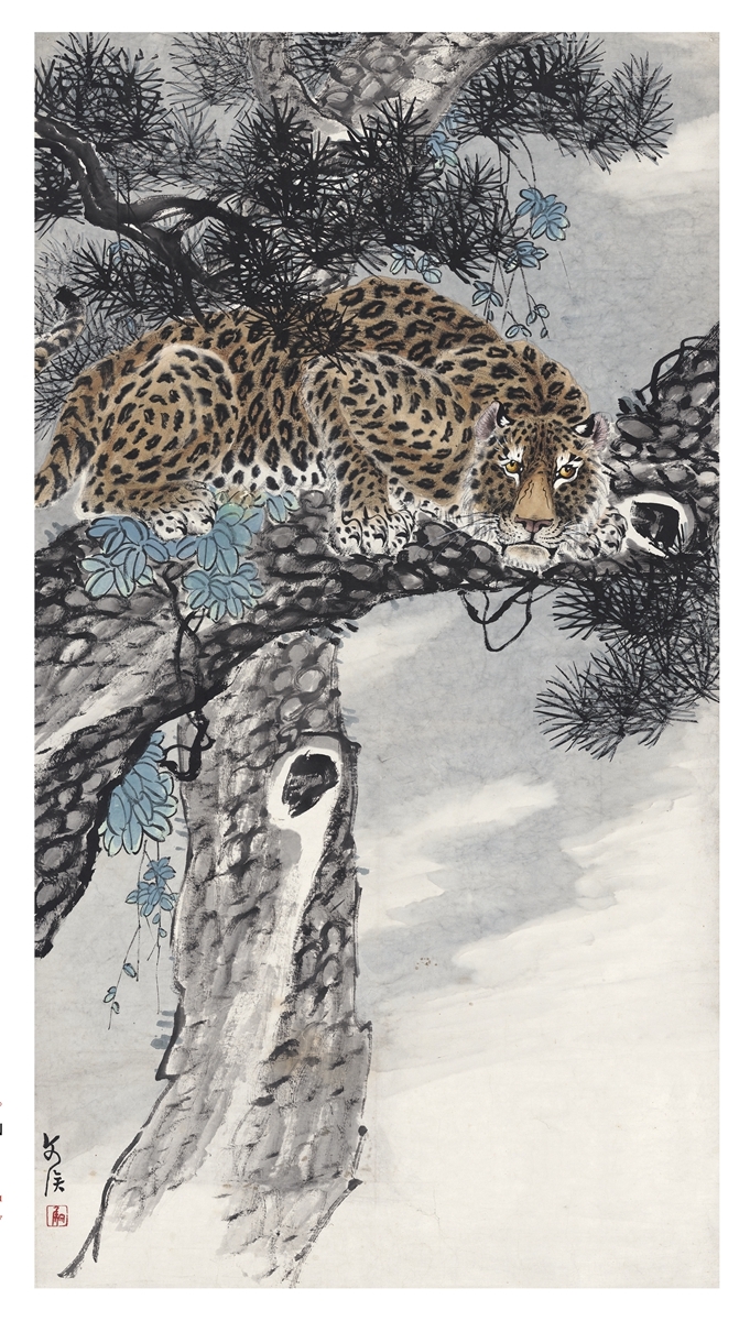 Zhu Wenhou | LEOPARD IN THE PINE | MutualArt