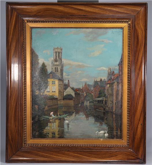 view of Bruges by Nestor Cambier