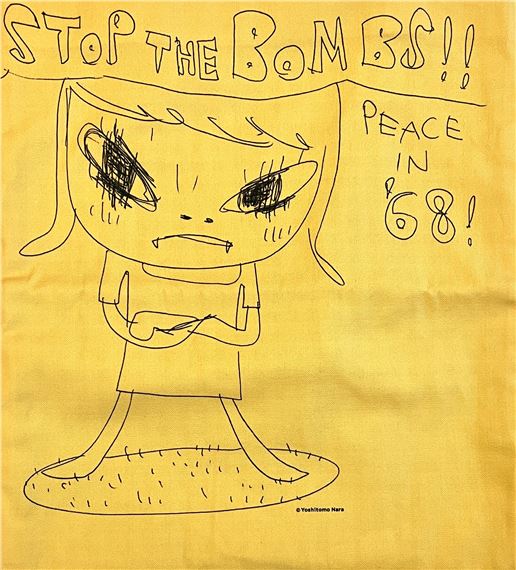 Yoshitomo Nara | Stop The Bombs!! Peace in 69! | MutualArt