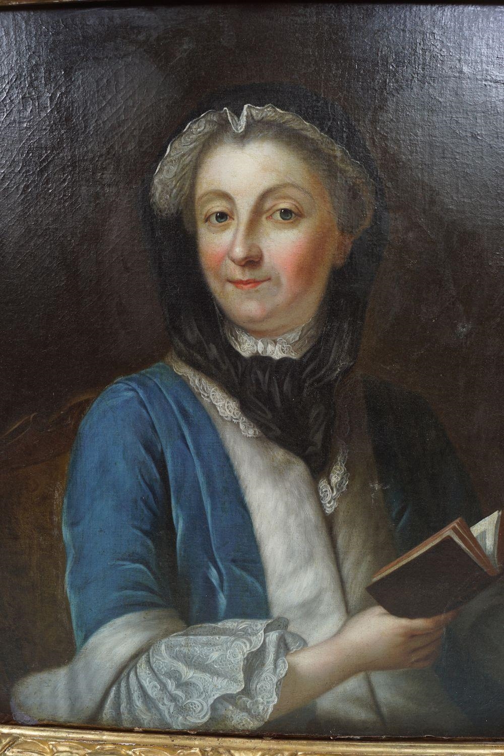 French School, 18th Century | Portrait of a lady holding a book | MutualArt