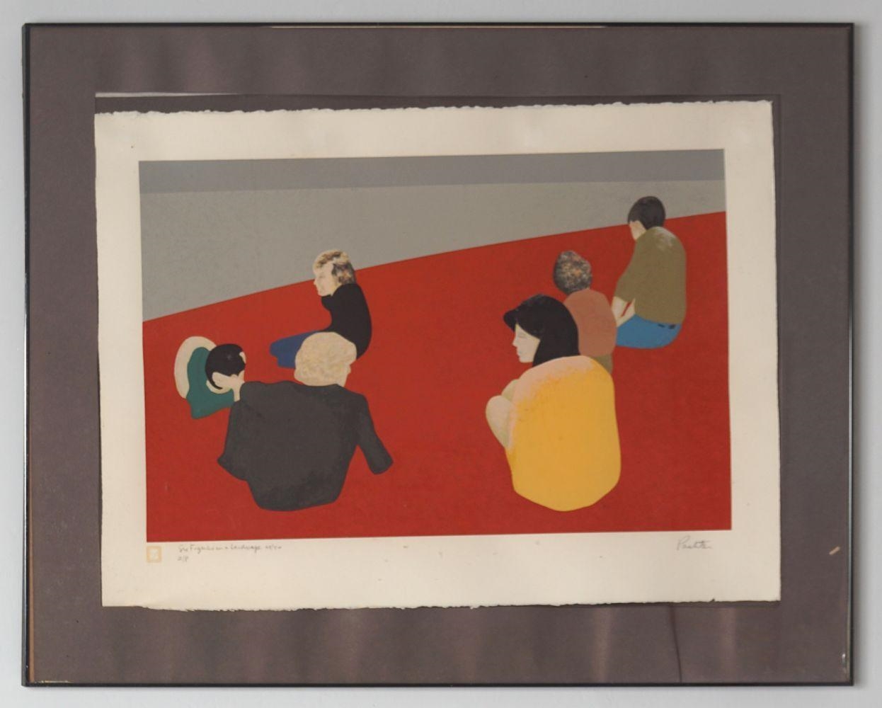 Six figures in a landscape by Charles Pachter