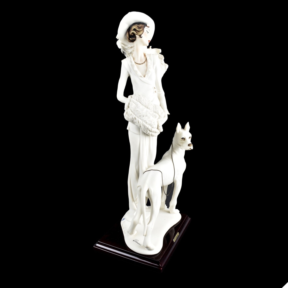 Giuseppe Armani Art Deco Lady with Dog MutualArt