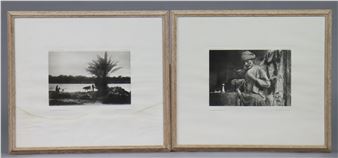 “The Banks of the Euphrates, Hilla, 1926” & “Cobbler, Baghdad, 1928” - Kamil Chadirji