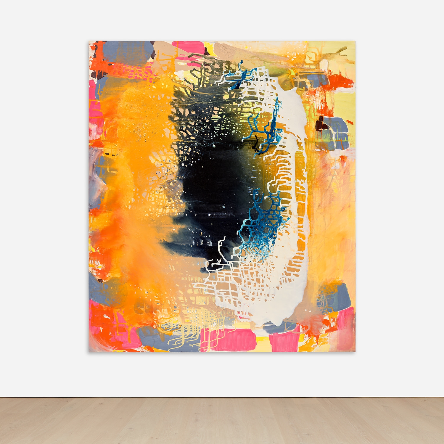 Artwork by Jackie Saccoccio, Portrait (Gasp), Made of oil and mica on linen