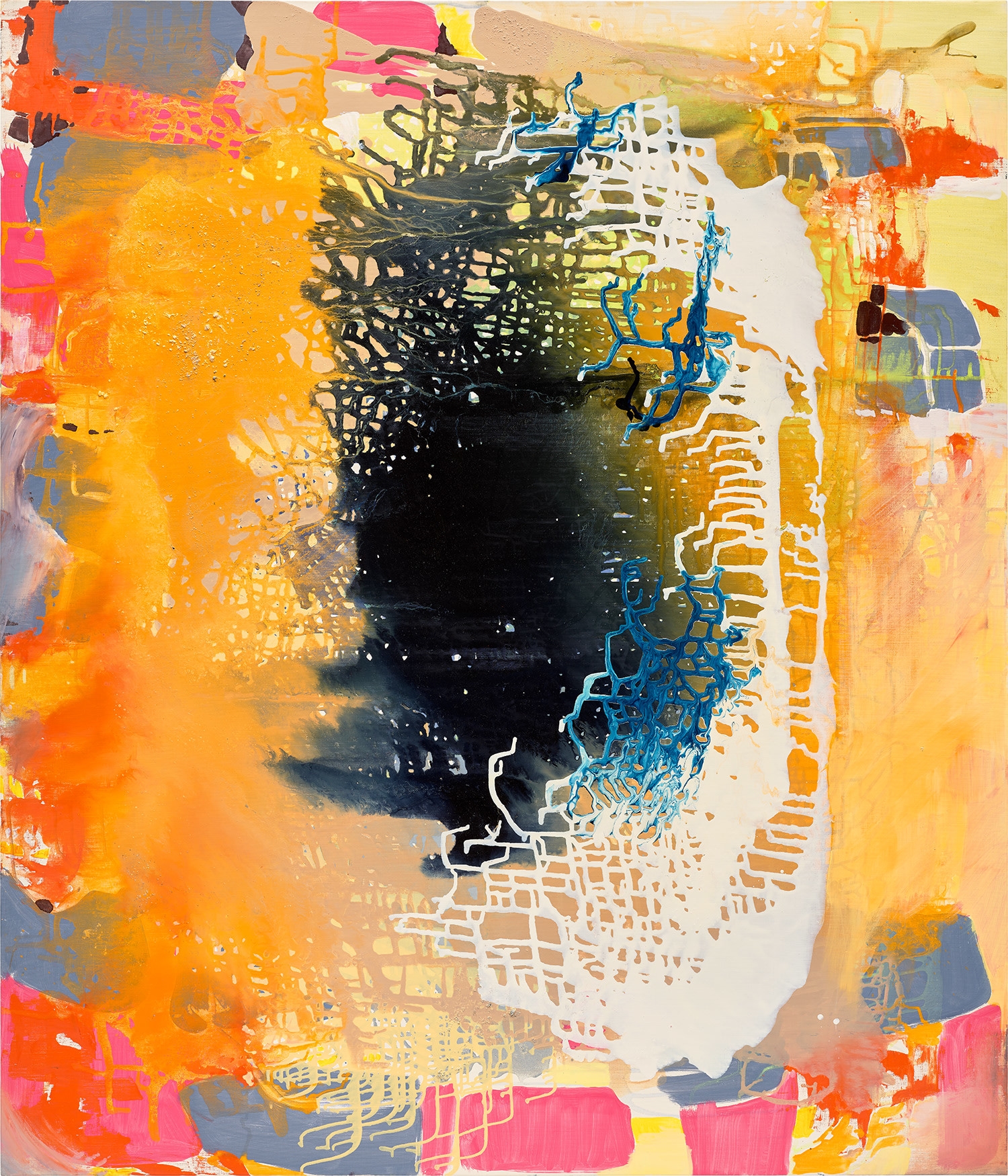 Artwork by Jackie Saccoccio, Portrait (Gasp), Made of oil and mica on linen