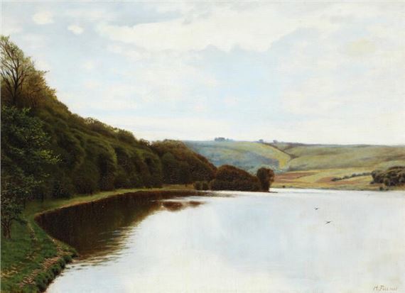 Scenery from the lake at Silkeborg by Harald Frederik Foss, 1885
