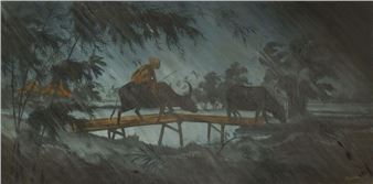 Gardien de buffles sous la mousson. - Minh Ngoc