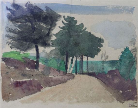 Path lined with trees by Emmanuel Gondouin