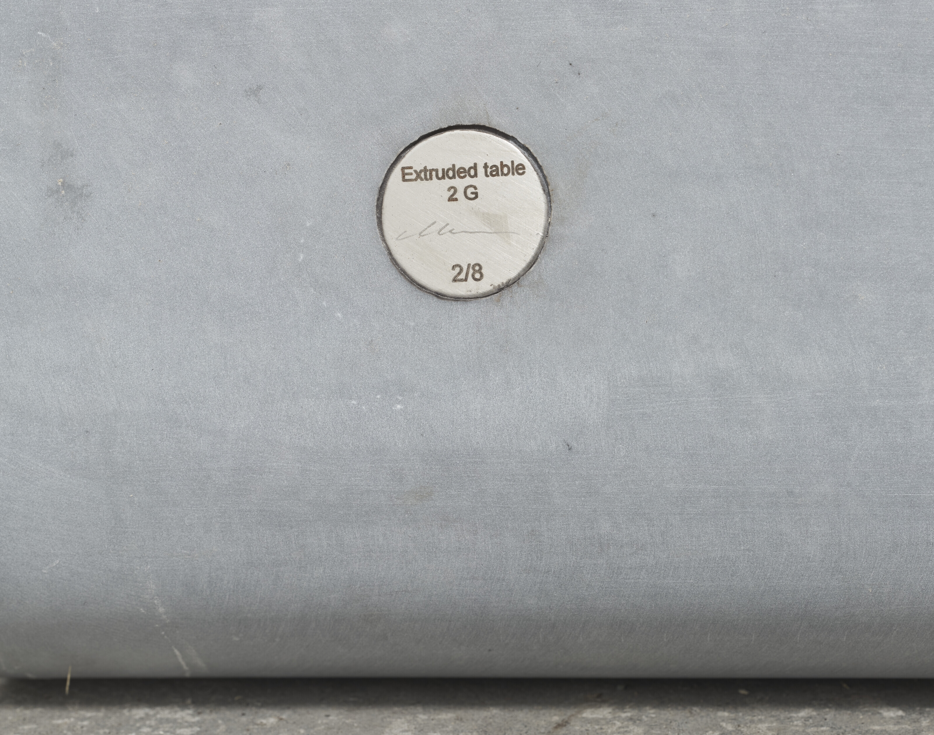 Artwork by Marc Newson, EXTRUDED TABLE 2 (GREY), Made of grey Bardiglio marble