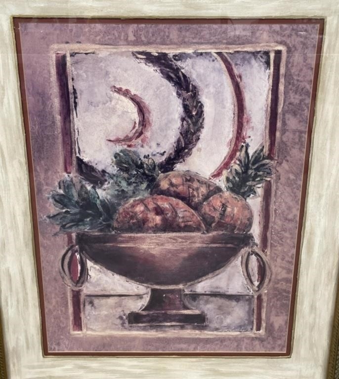 Artwork by Joyce Combs, (II) Hospitably “1” Framed reprint by Joyce