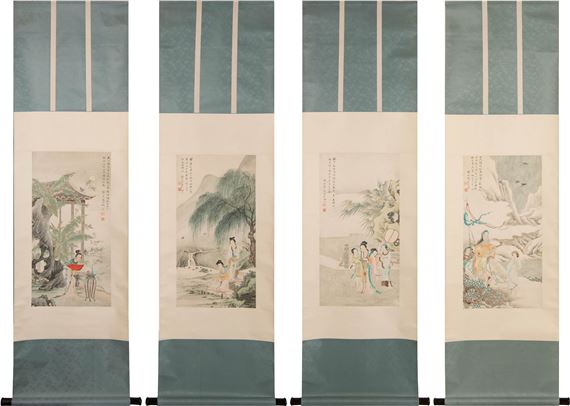Xie Zhiguang | 謝之光四美圖四條屏一套A set of four Chinese  