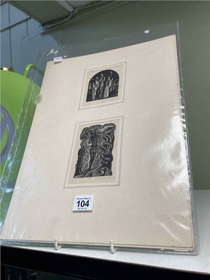 four small religious woodcuts. - Olive F. Openshaw