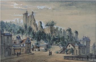 Vue sur le château de Vendôme - Louis J. B. Moullin