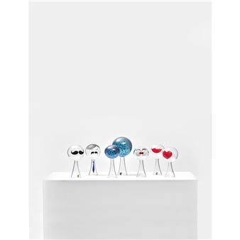 ENSEMBLE DE SEPT SCULPTURES “HEPP” En verre soufflé à décor émaillé. Éditeur Gullaskruf. Circa 1970 - Kjell Blomberg