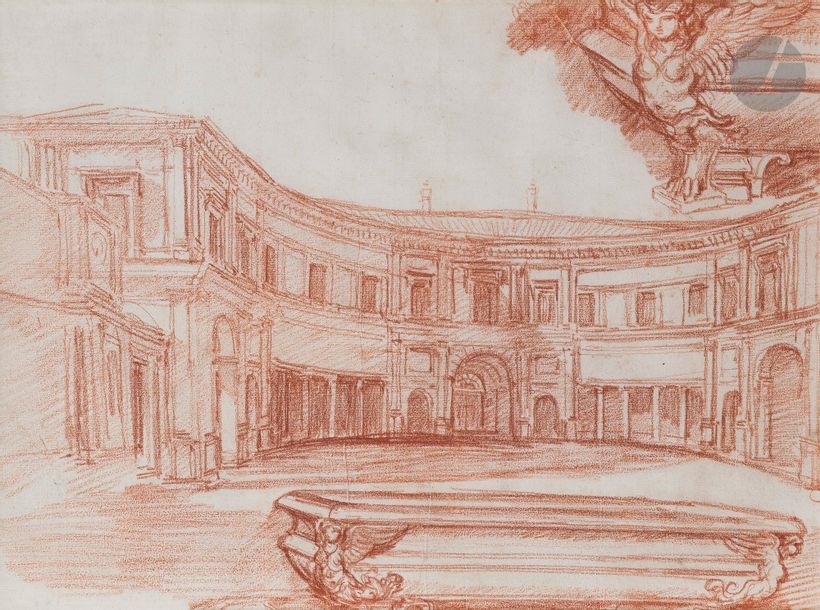 Jean-Robert Ango | The entrance court of Villa Giulia; Two studies of a ...