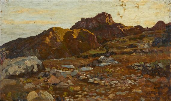 Landscape in Taormina by Max Roeder, dated 1907