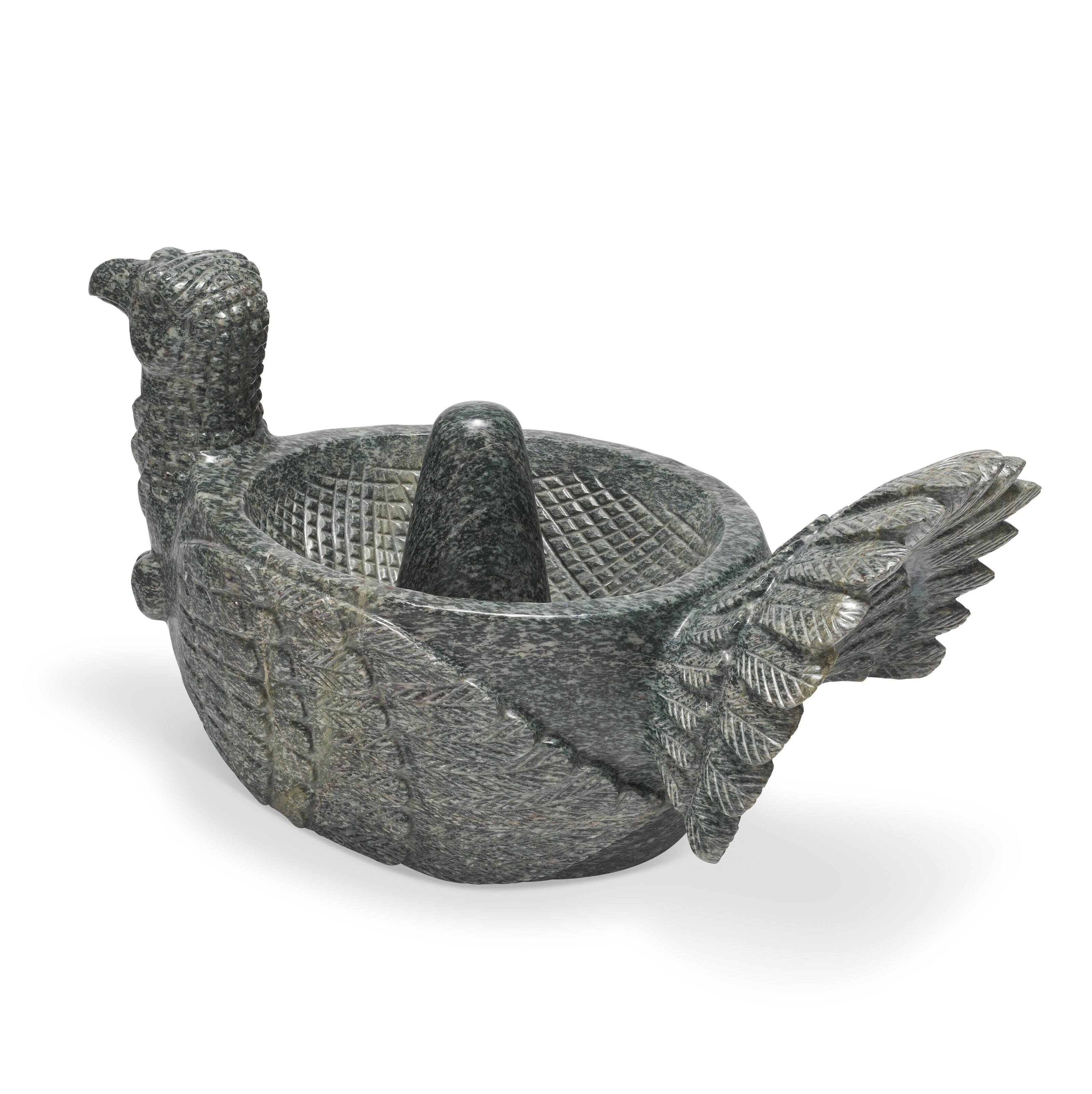 Artwork by José Trinidad Zagal Silva, Turkey Molcajete, Made of black marble