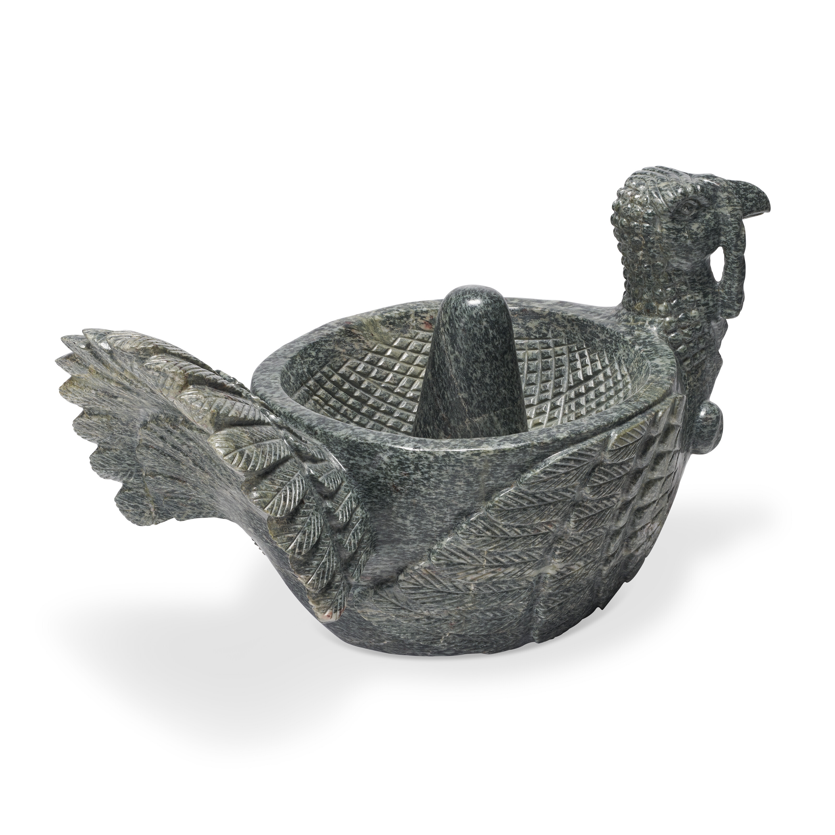 Artwork by José Trinidad Zagal Silva, Turkey Molcajete, Made of black marble